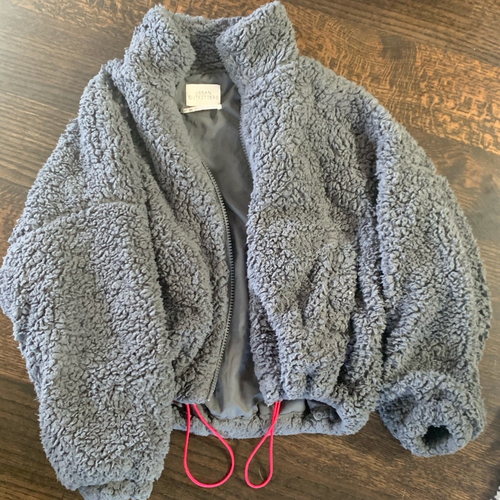 Fuzzy gray coat